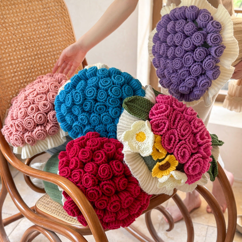 Rose Bouquet Throw Pillow & Blanket 2-in-1 For Office Naps